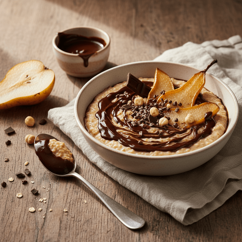 Porridge Poire-Chocolat du Petit-Déjeuner