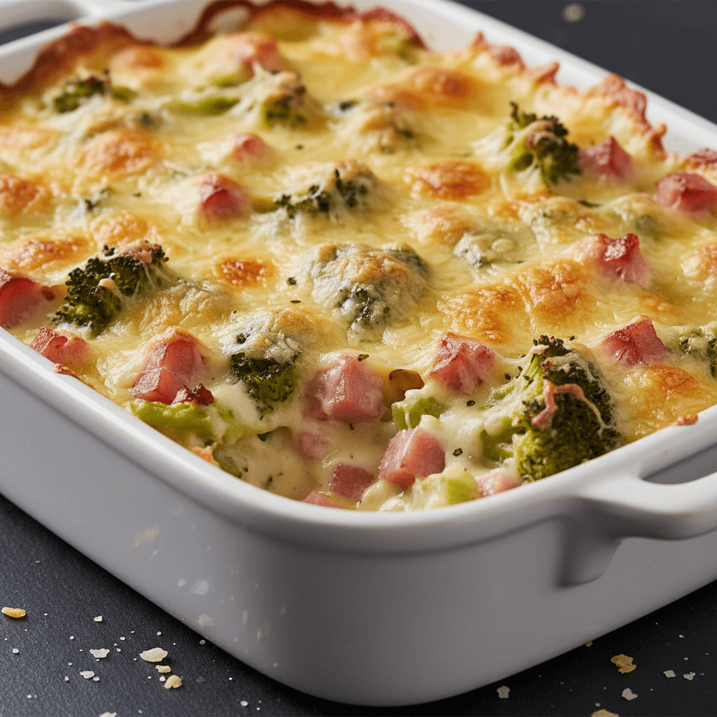Gratin de Brocoli et Jambon à la Sauce Béchamel