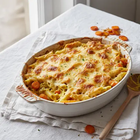 Gratin de Penne aux Carottes et Curry