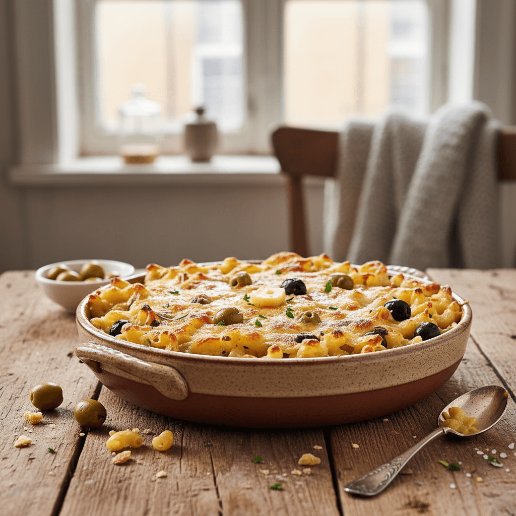 Baked Shell Pasta with Olives