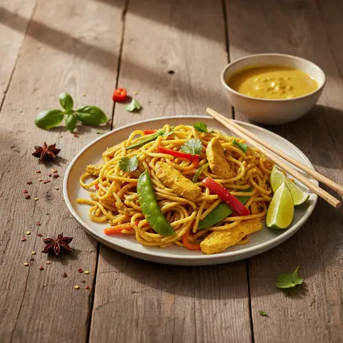 Nouilles Sautées Curry Facile