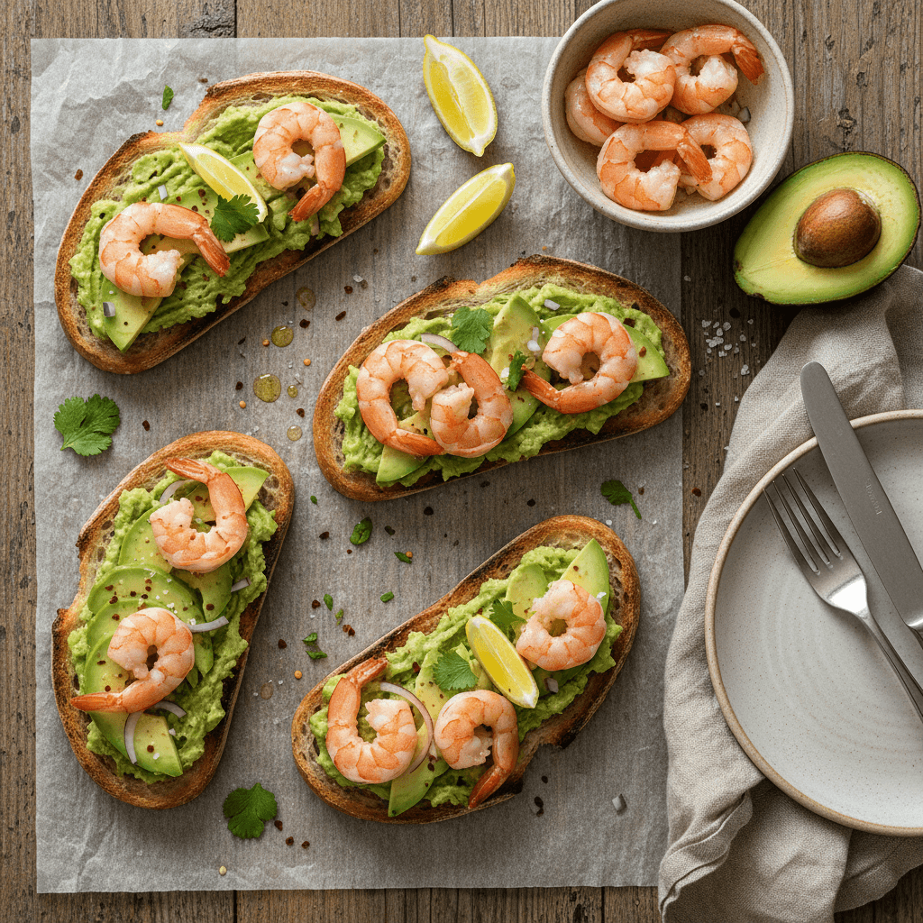 Tartines Gourmandes aux Crevettes et Avocat