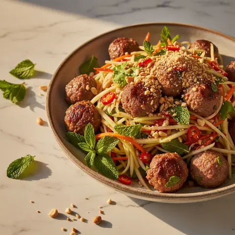 Salade Thaïe aux Boulettes de Bœuf