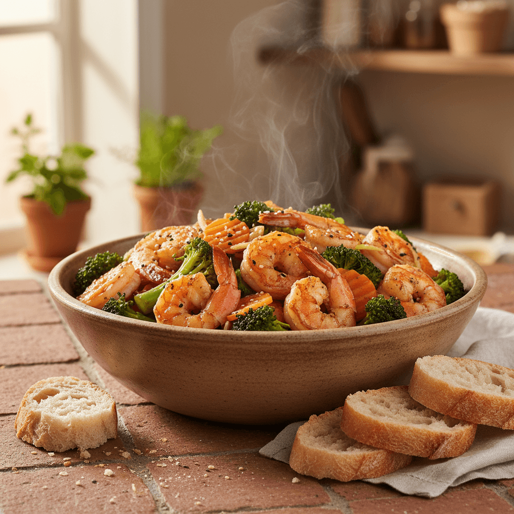 Sauté de Crevettes et Légumes à l'Asiatique