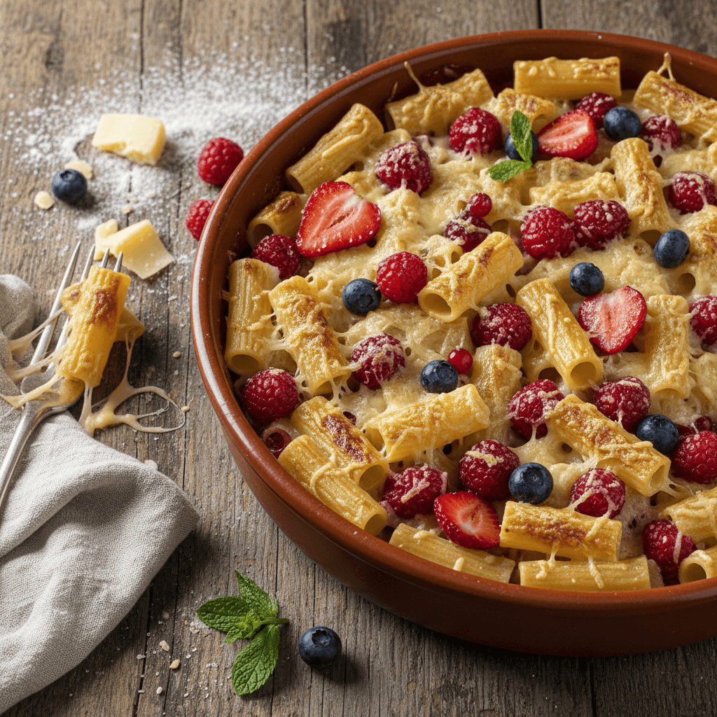 Pasta with Red Berries and Gruyère