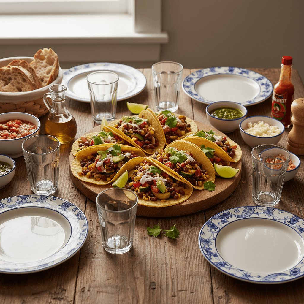Tacos Végétariens aux Légumes et Haricots