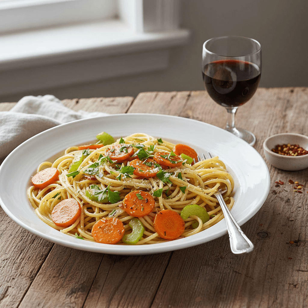 Spaghetti with Sautéed Vegetables