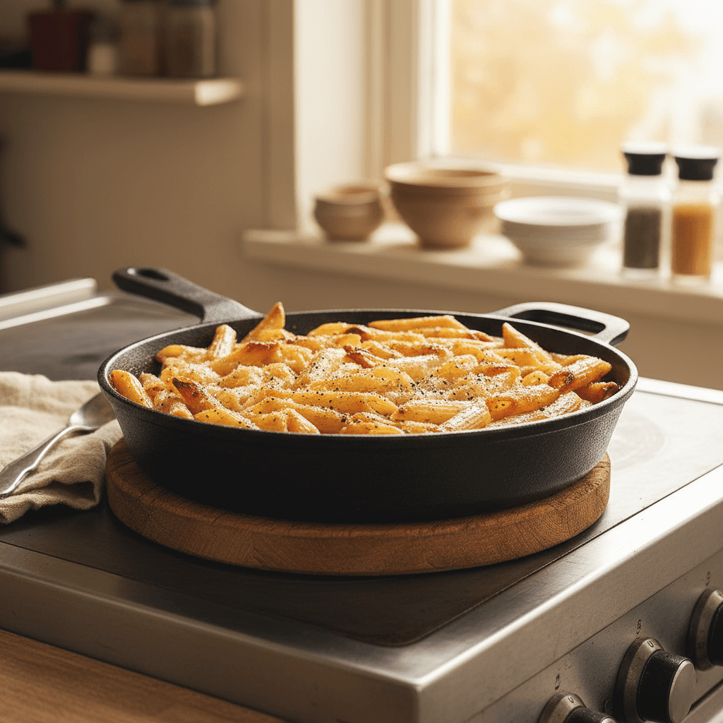 Penne Gratinées au Sucre et Beurre