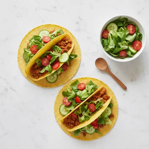 Tacos de viande hachée avec salade fraîche