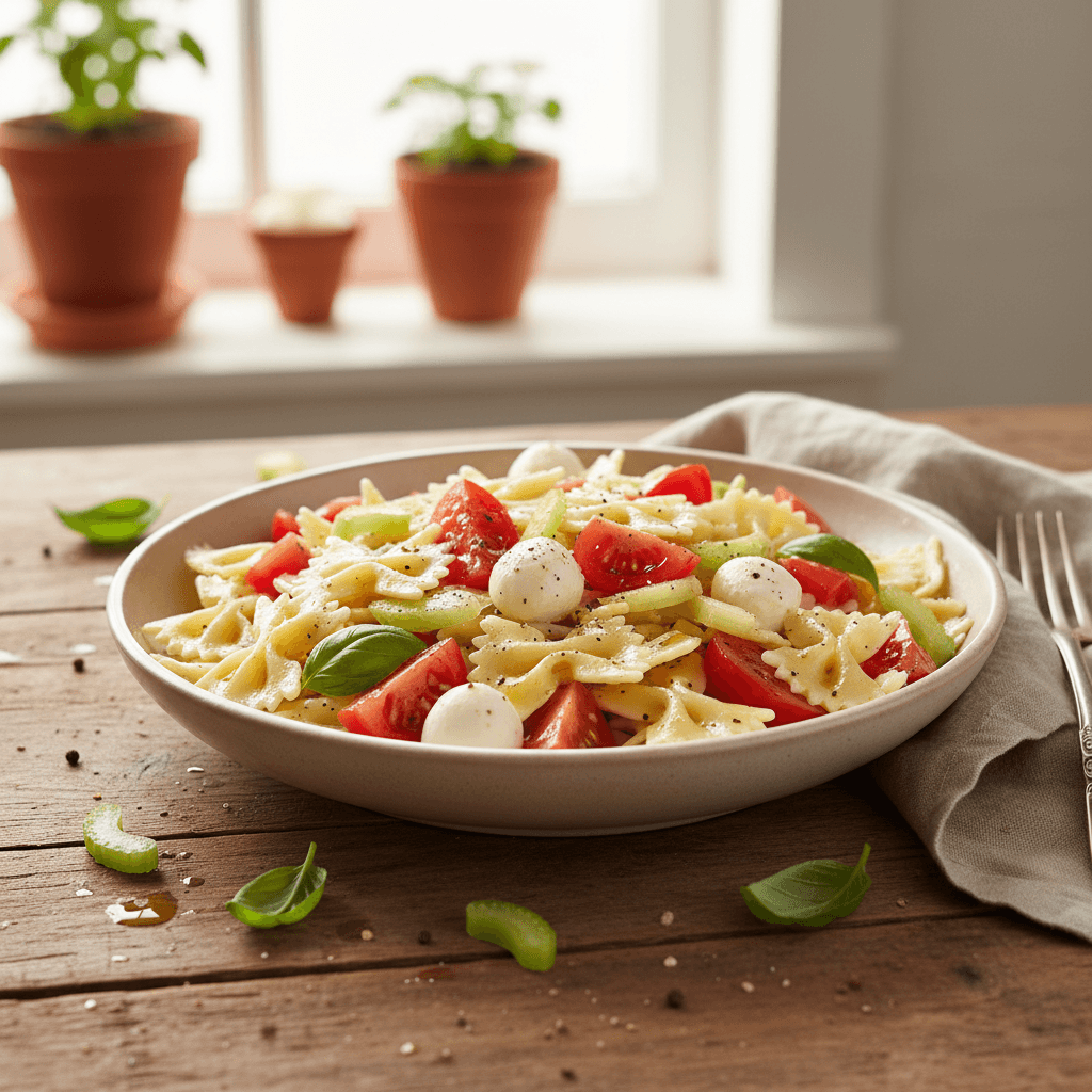 Farfalle with Tomatoes and Celery