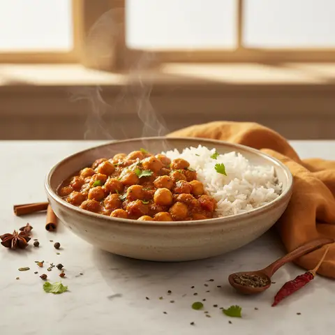 Curry de Pois Chiches et Riz