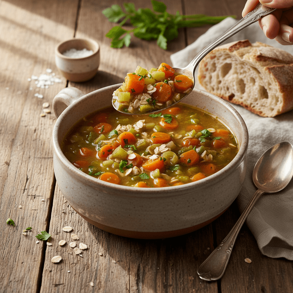 Gemüsesuppe mit Hafer