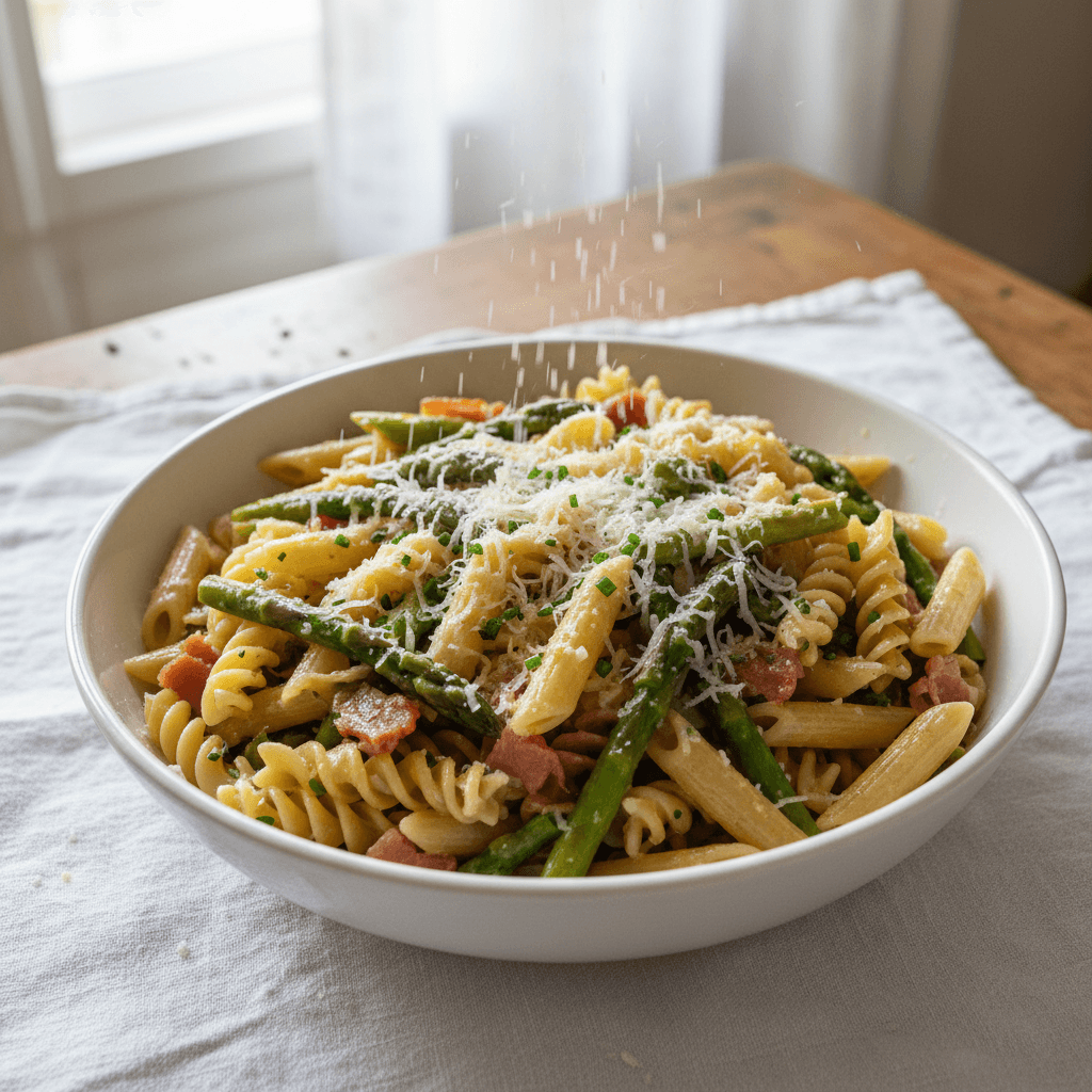 Pâtes aux Asperges et Jambon