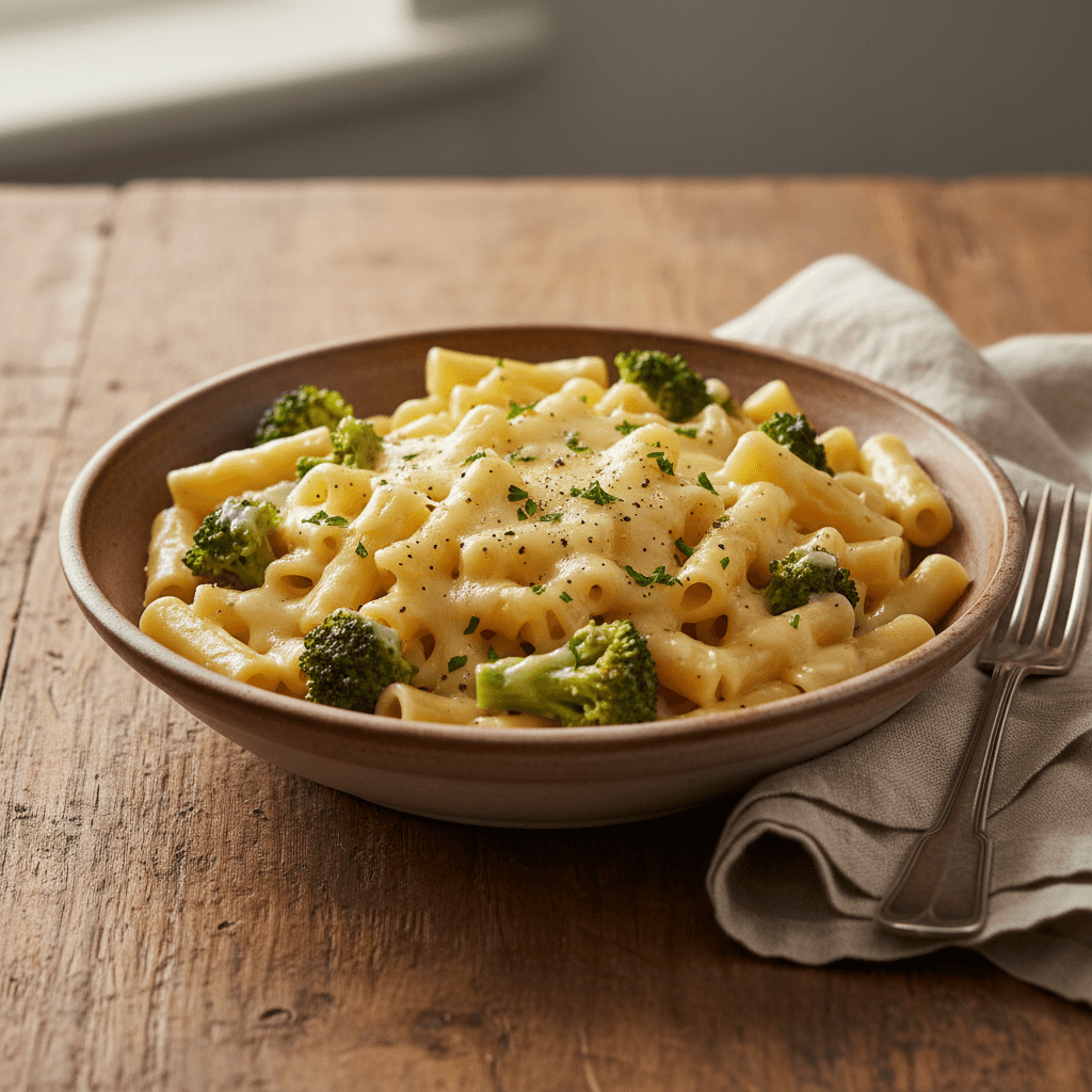 Nudeln mit Gruyère und Brokkoli