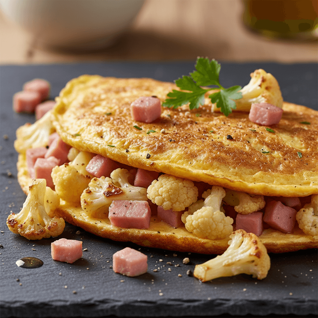 Omelette au Jambon et Chou-fleur