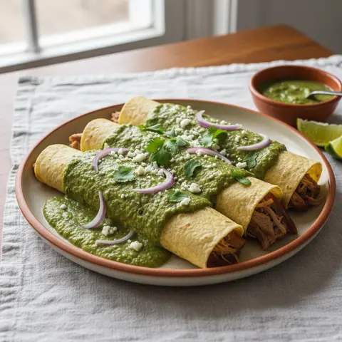 Enchiladas Vertes au Canard Confit