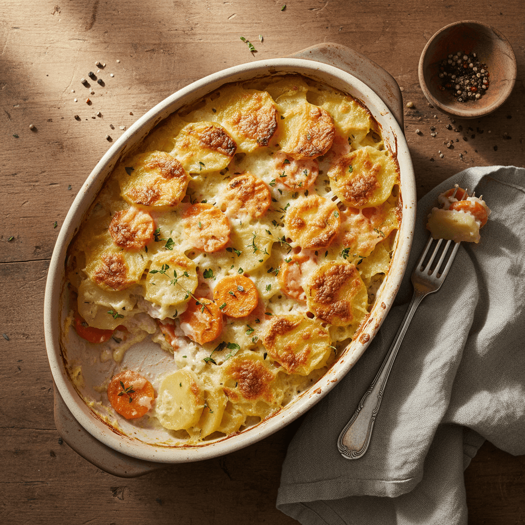 Gratin de Pommes de Terre et Carottes