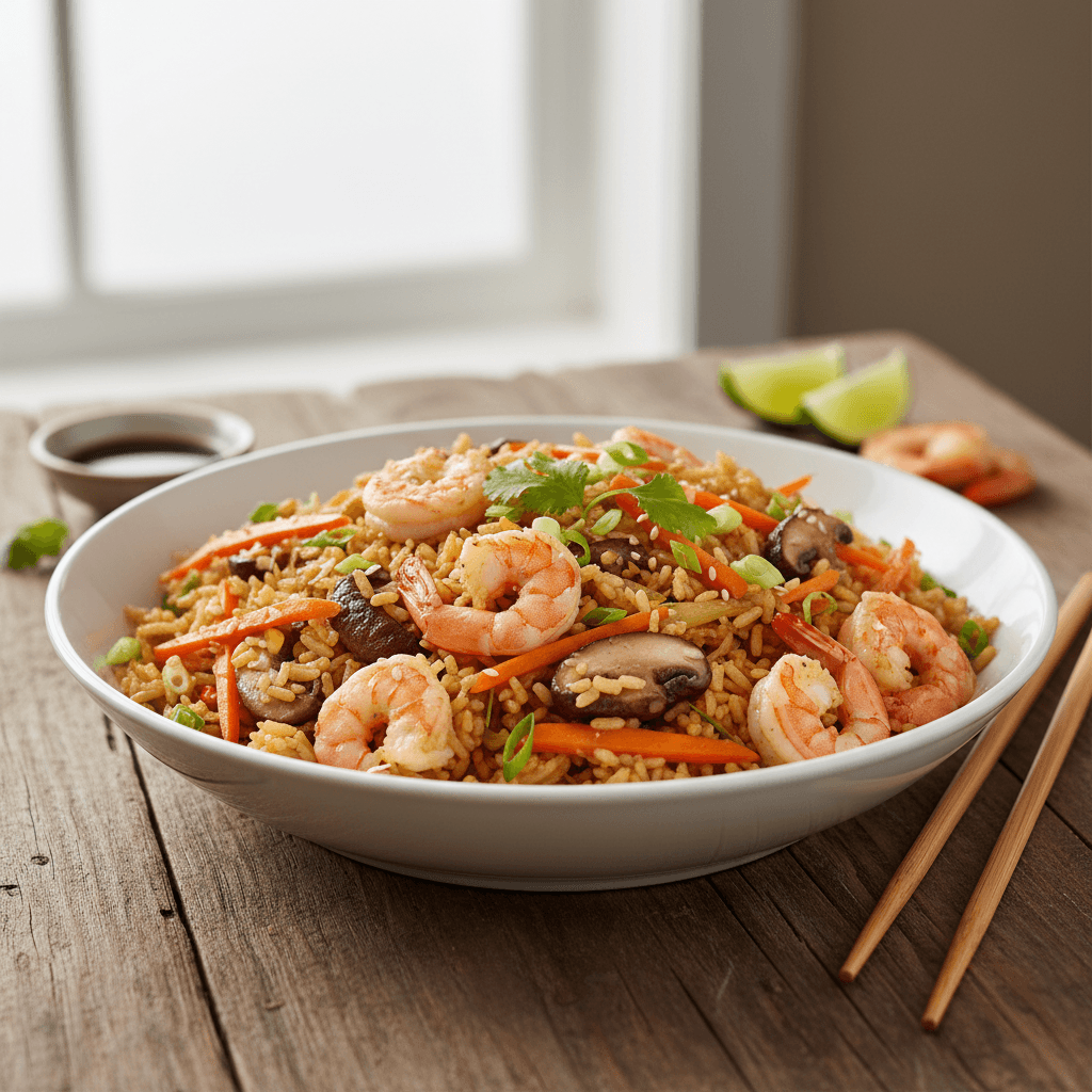 Stir-Fried Rice with Shrimp and Vegetables
