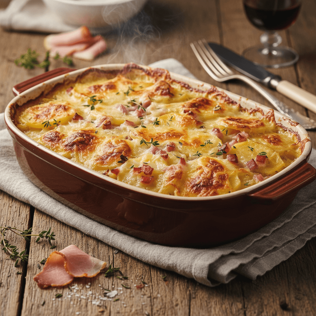 Potato, Ham, and Gruyère Gratin