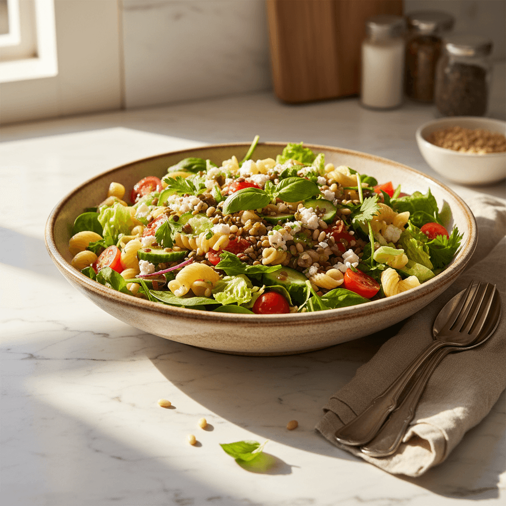Salade Composée aux Pâtes et Lentilles