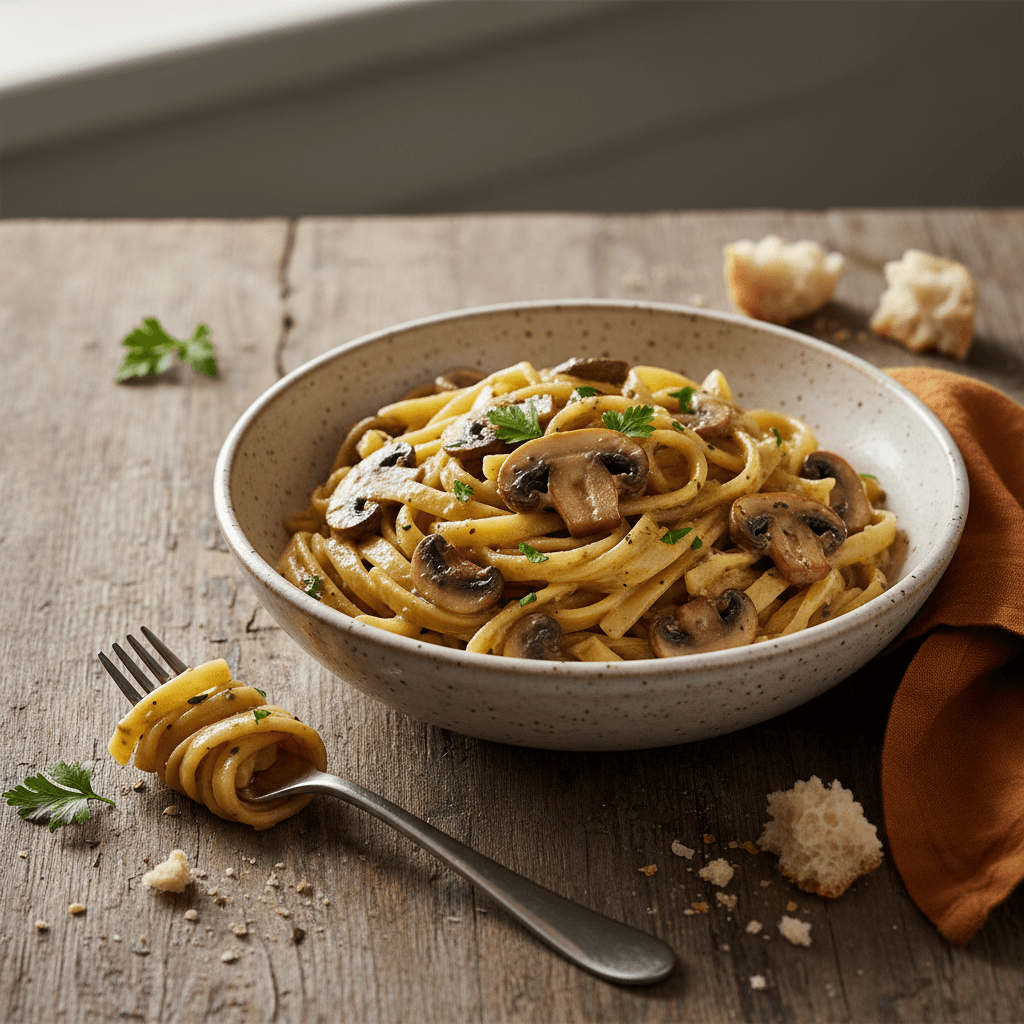 Dairy-Free Creamy Pasta with Mushrooms