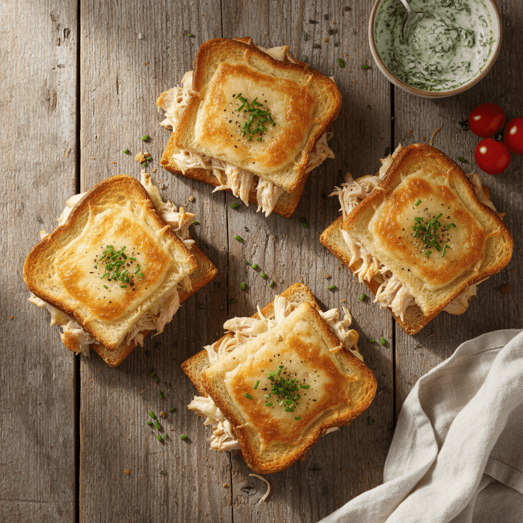 Pain de mie farci au poulet et fromage