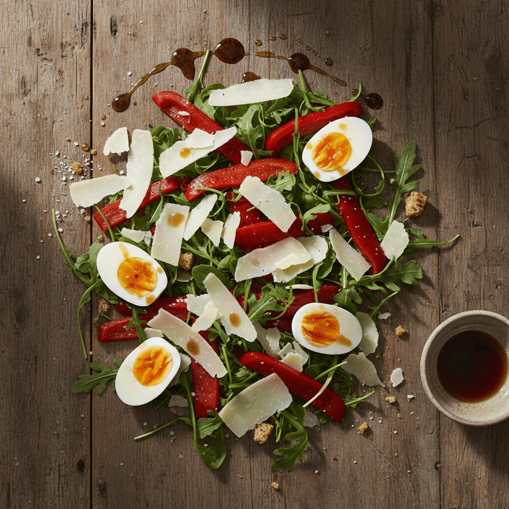 Salade espagnole au manchego et œufs durs