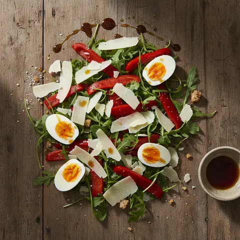 Salade espagnole au manchego et œufs durs