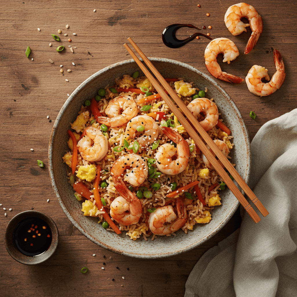 Riz Frit aux Crevettes