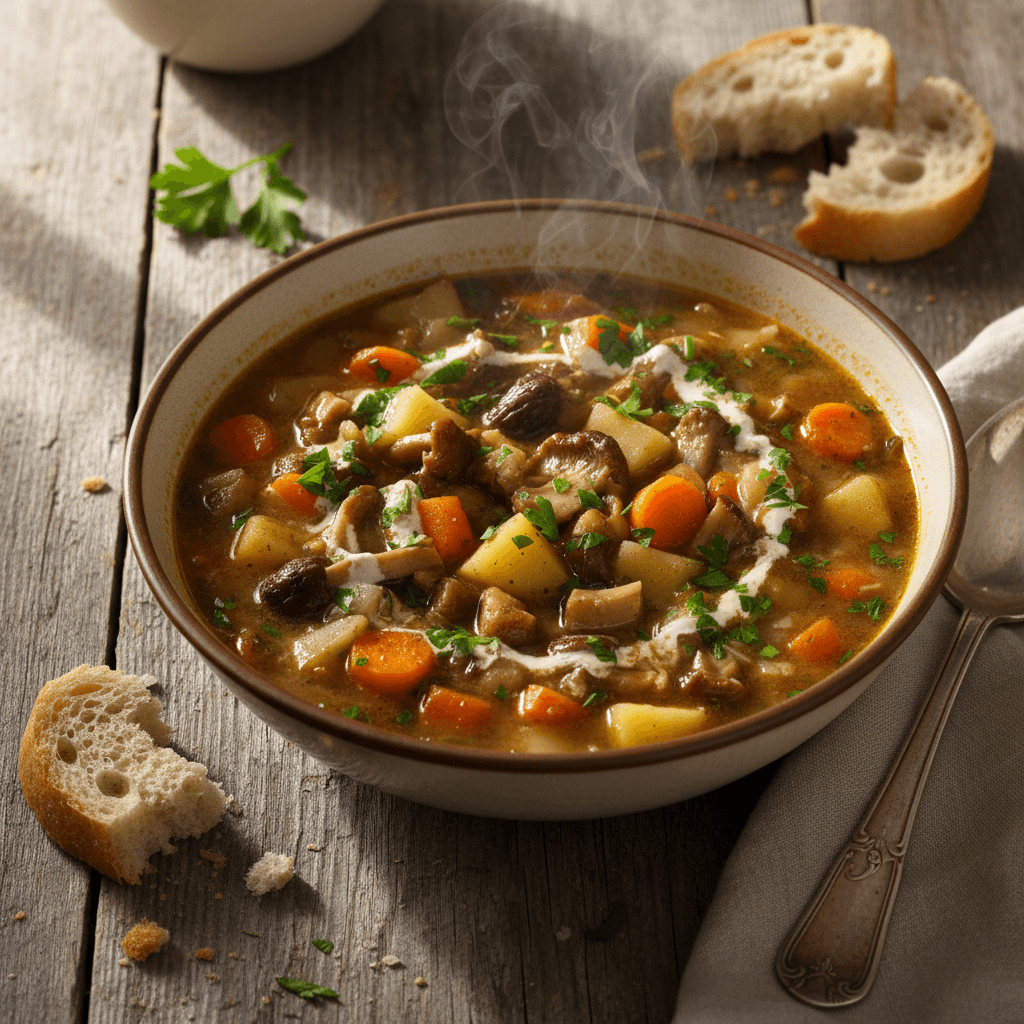 Rustic Mushroom and Carrot Soup