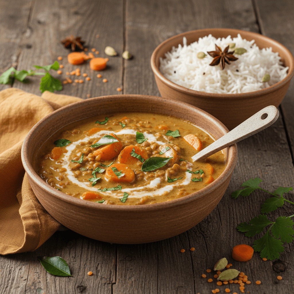 Linsen-Karotten-Curry mit Kokosmilch