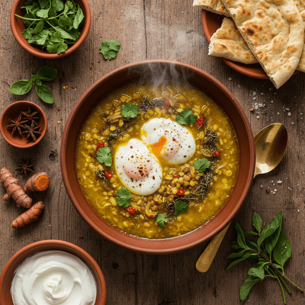 Soupe persane aux œufs et curcuma