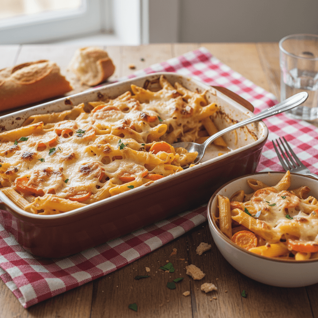 Gratin de Penne aux Carottes et Gruyère