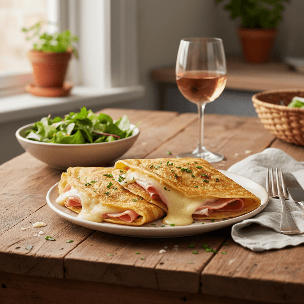 Ham and Cheese Crêpes