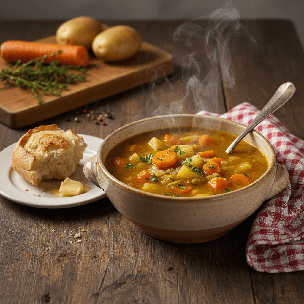 Country Vegetable Soup with Carrots and Potatoes
