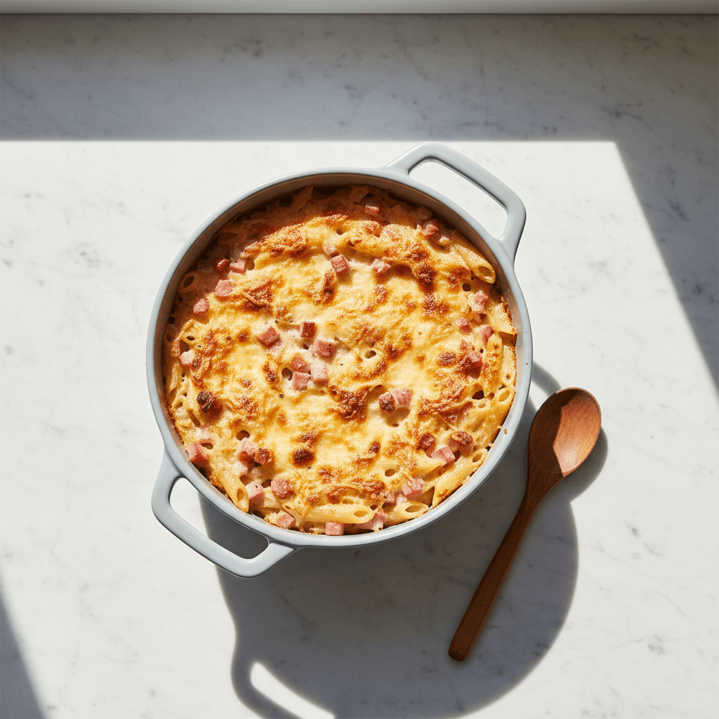 Gratin de Pâtes Jambon-Gruyère à la Crème