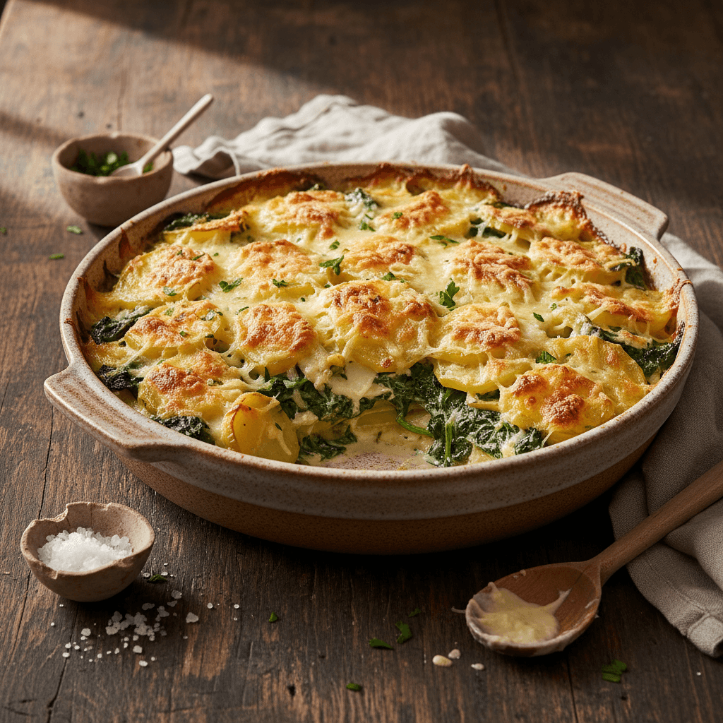Kartoffel-Spinat-Gratin