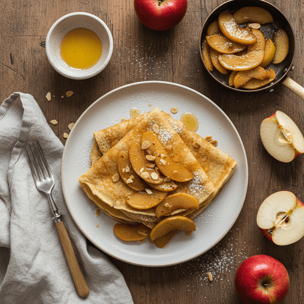 Crêpes Bretonnes Sucrées aux Pommes