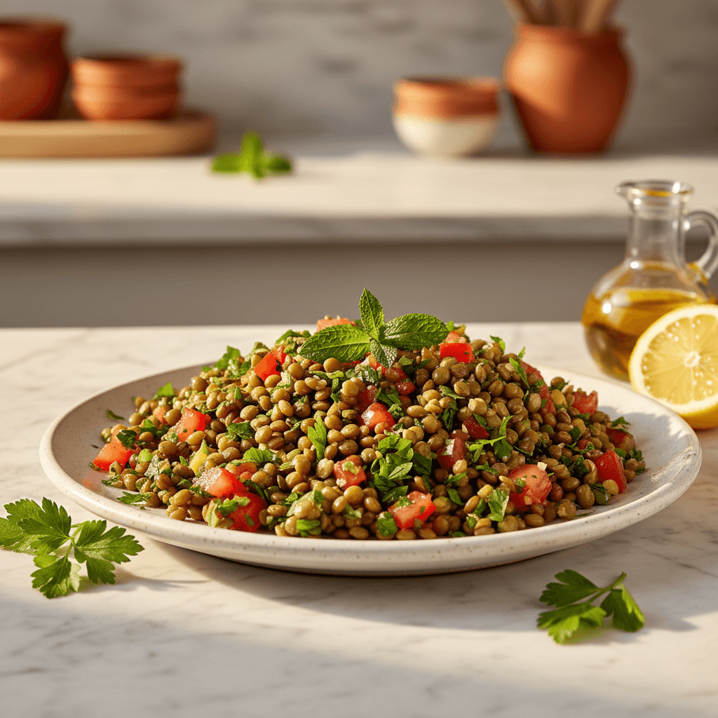 Tartare de lentilles vertes à la libanaise