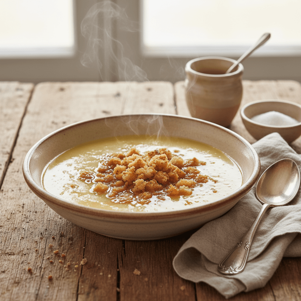 Magere Mehl- und Zuckersuppe