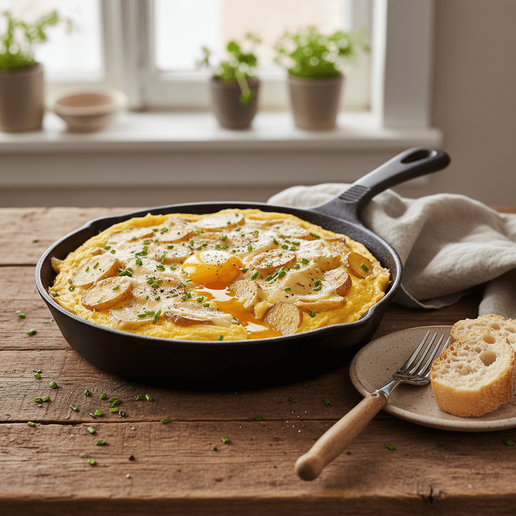 Omelette Gourmande aux Pommes de Terre et Fromage