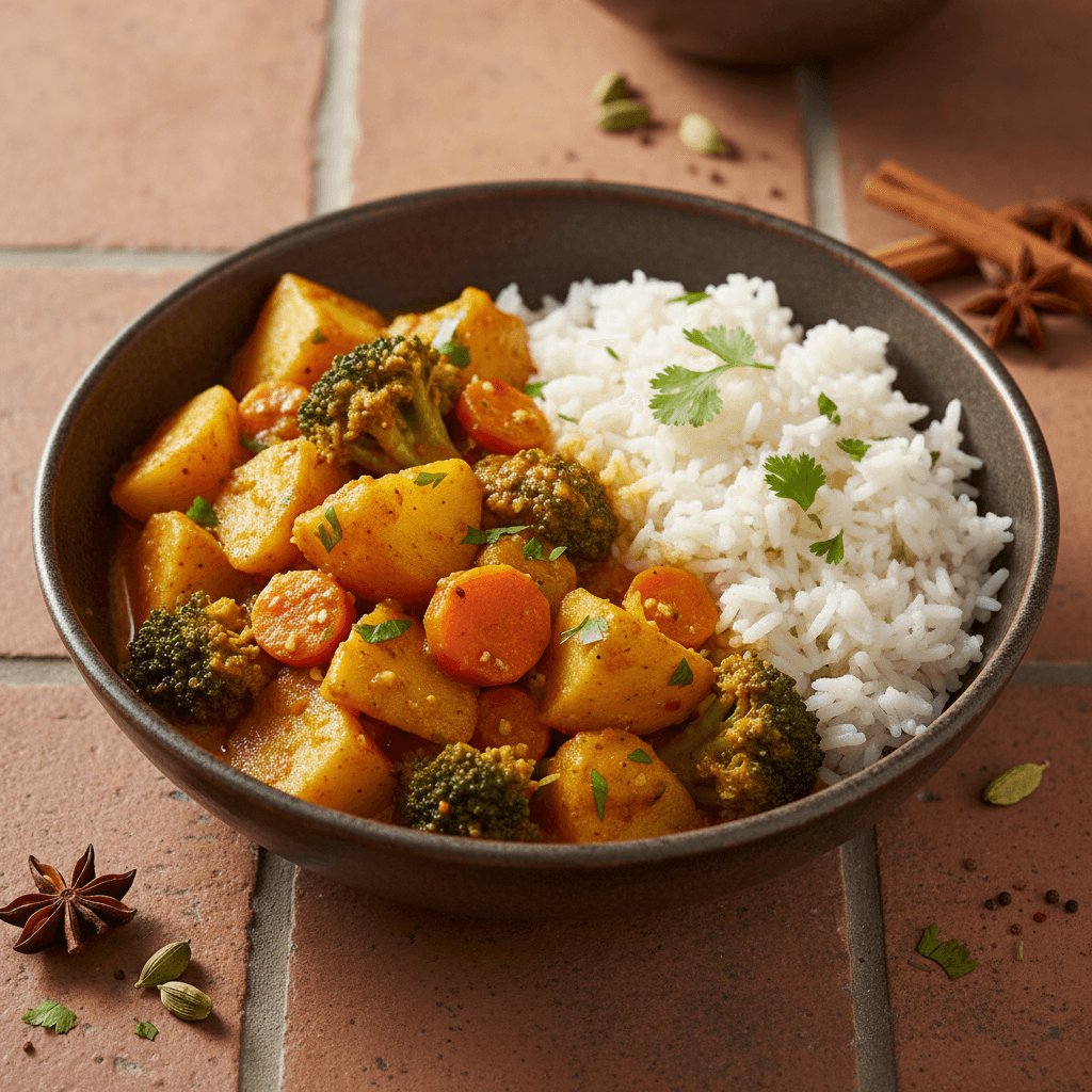 Curry de légumes et pommes de terre