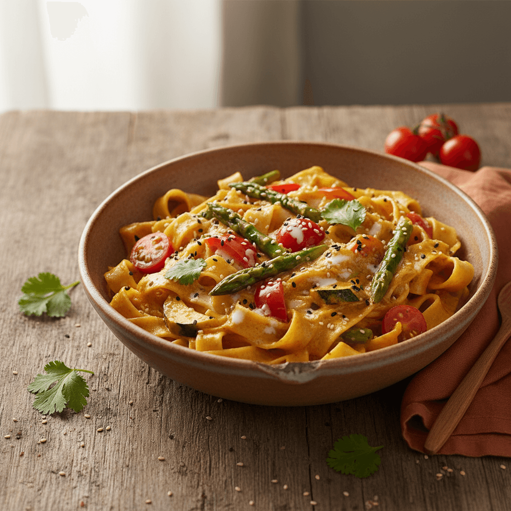 Curry de Légumes aux Pâtes (Asiatique)