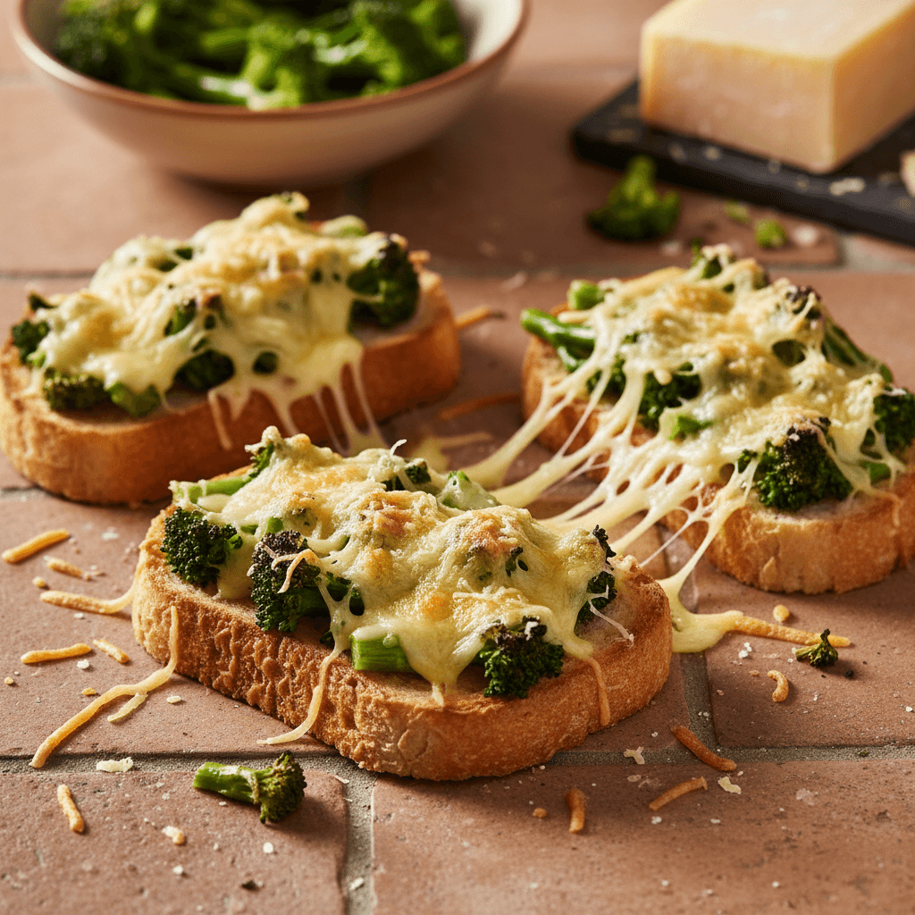Tartines de Pain de Mie Gratinées Brocoli-Gruyère