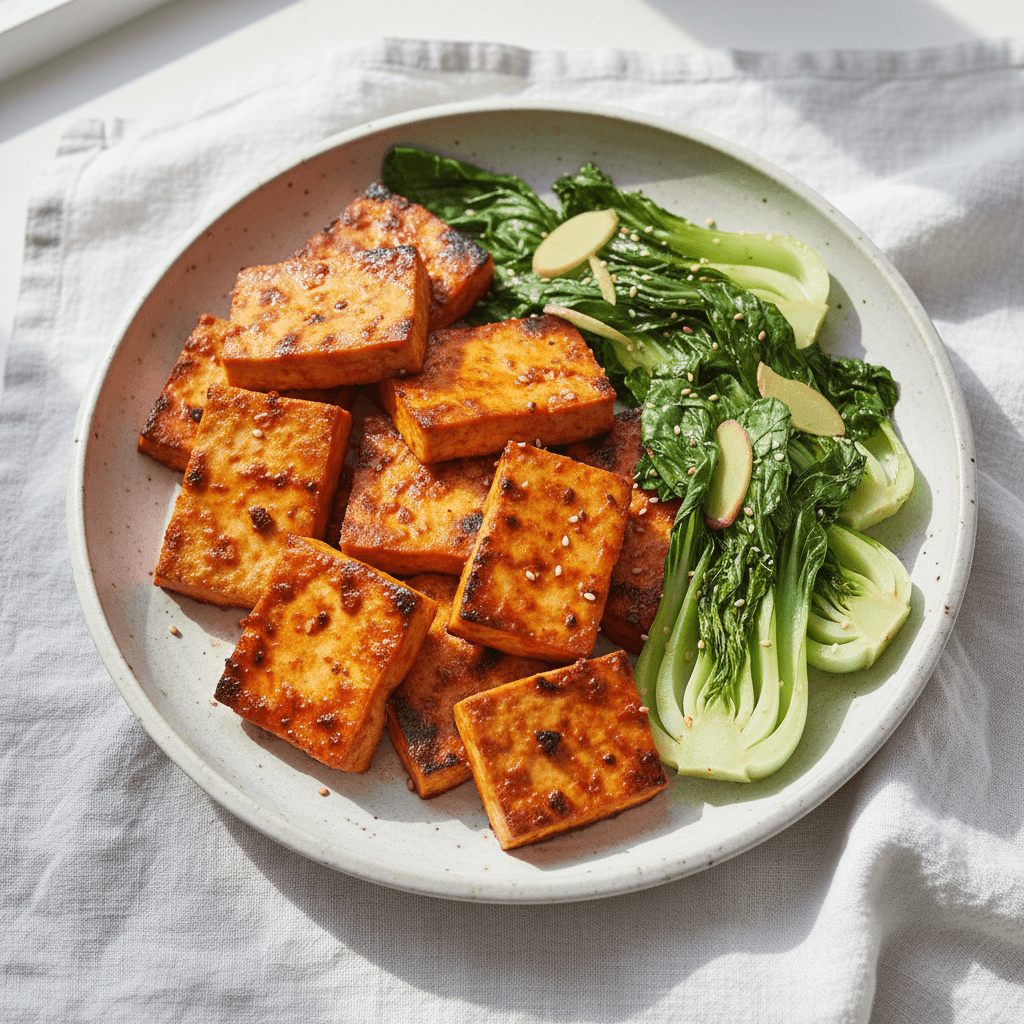 Tofu grillé coréen gochujang et pak choï
