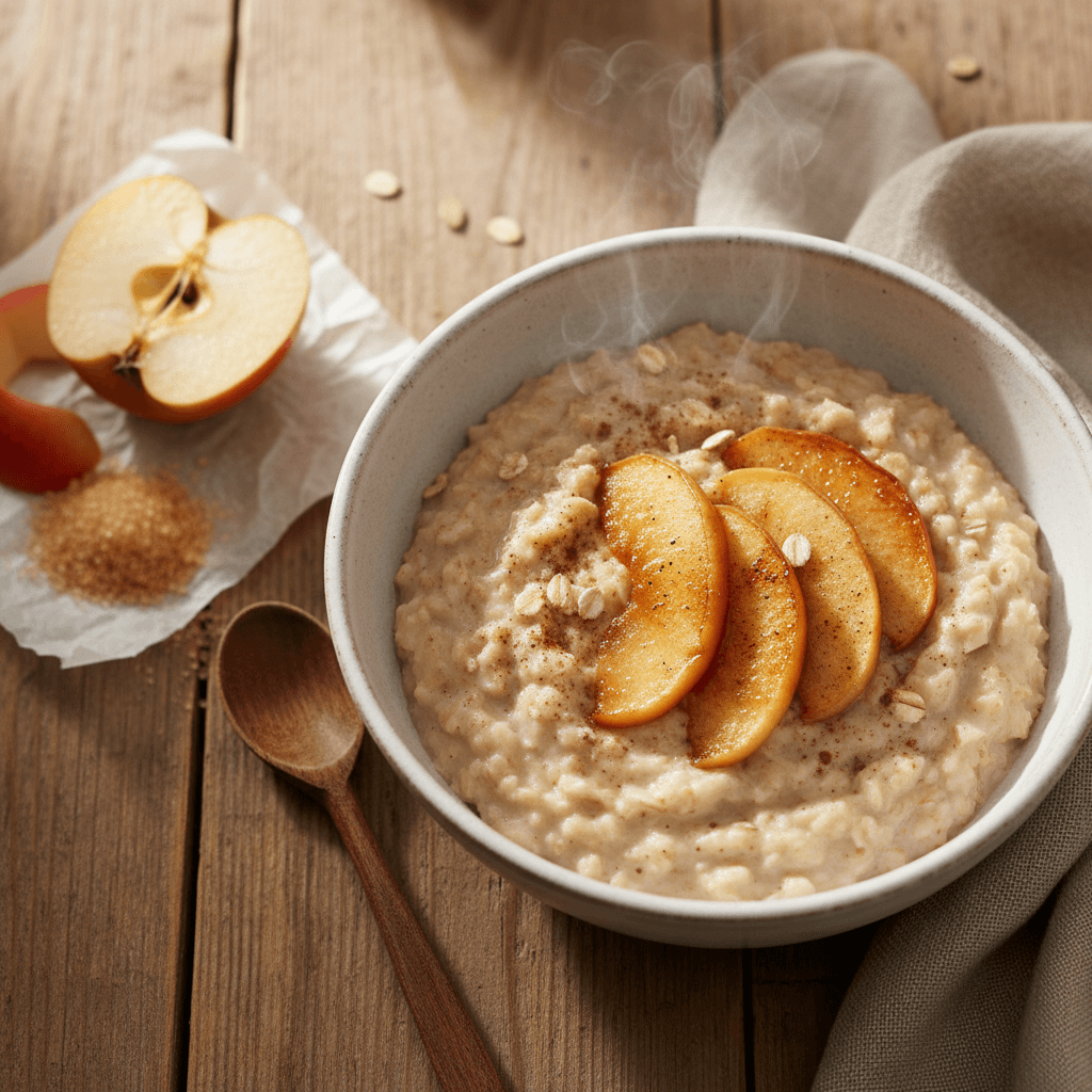 Haferflocken-Porridge mit karamellisierten Äpfeln