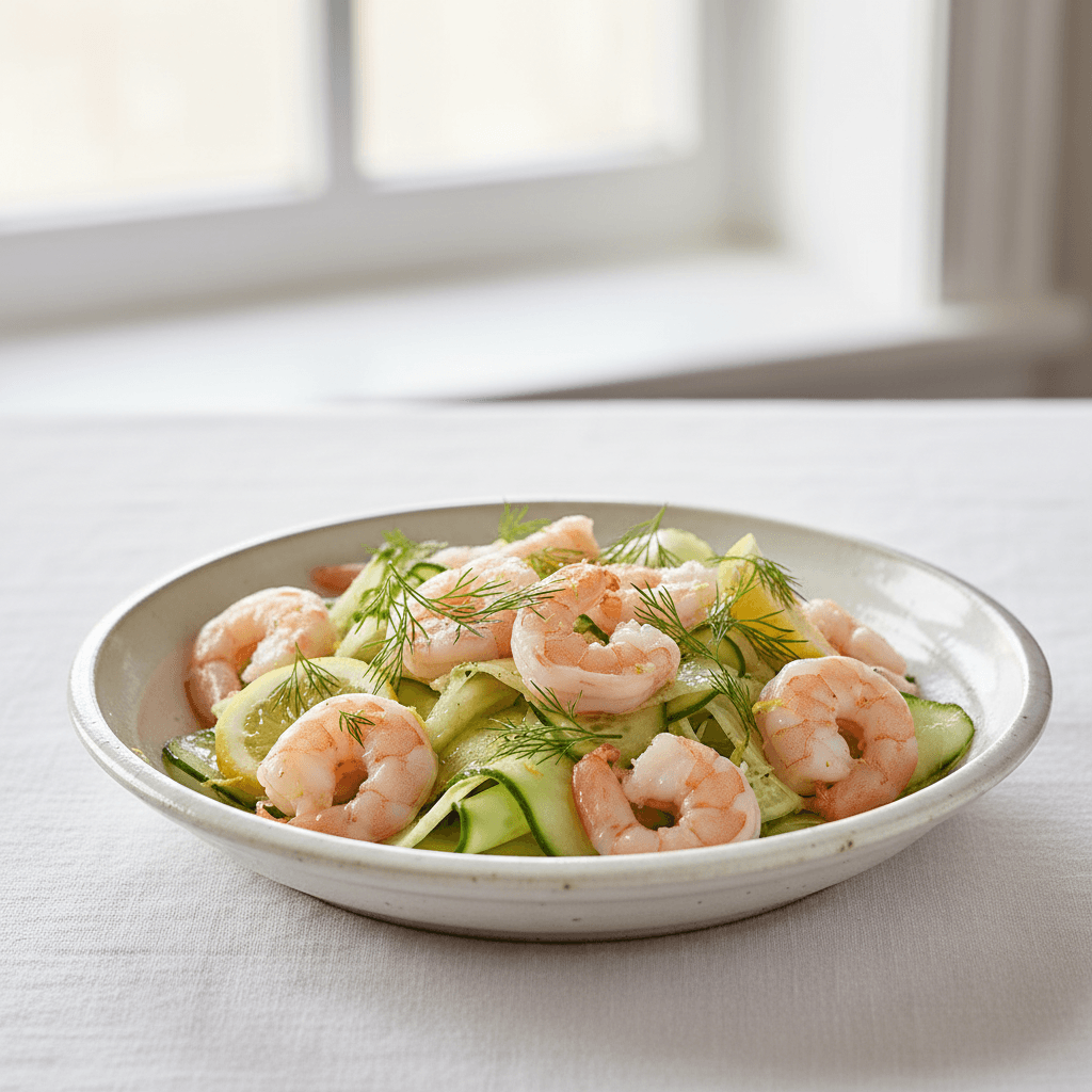 Salade nordique de crevettes et fenouil à l'aneth