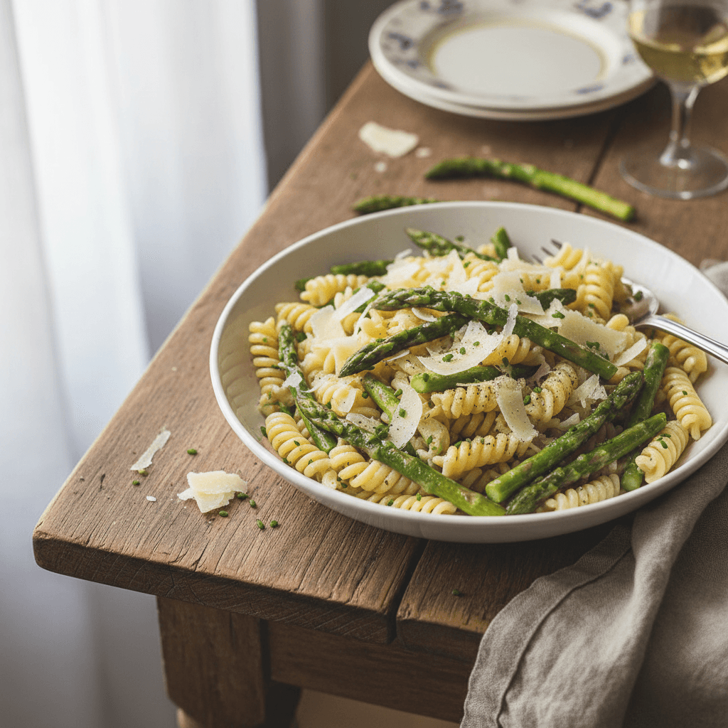 Pâtes aux Asperges et Parmesan