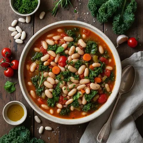 Minestrone aux haricots blancs et kale