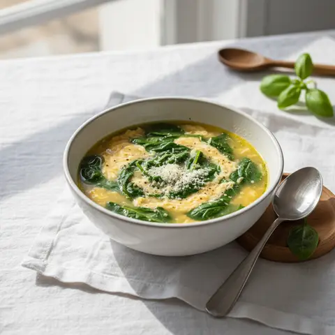 Stracciatella alla romana aux épinards